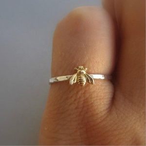 Gold and Silver Bee Ring